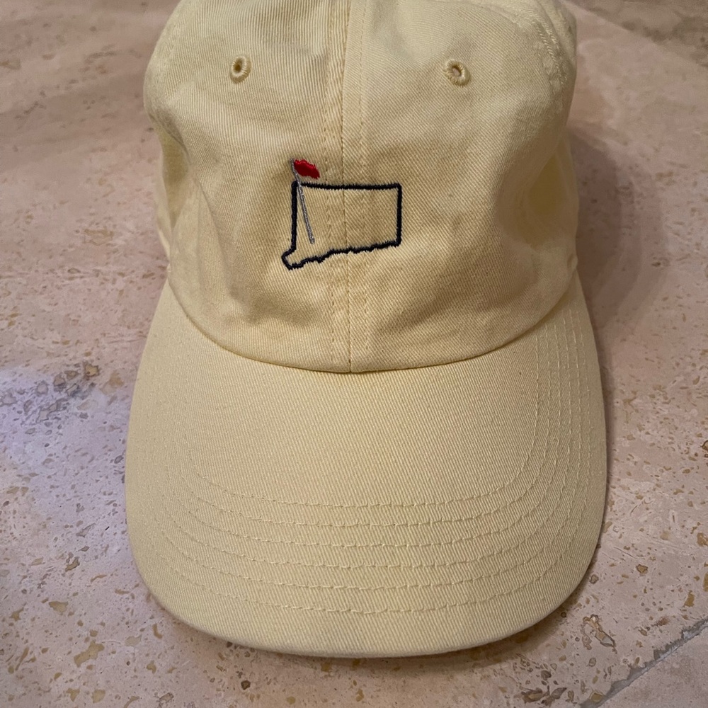 Masters themed Richardson 320 yellow man/woman golf cap. Adjustable med/large